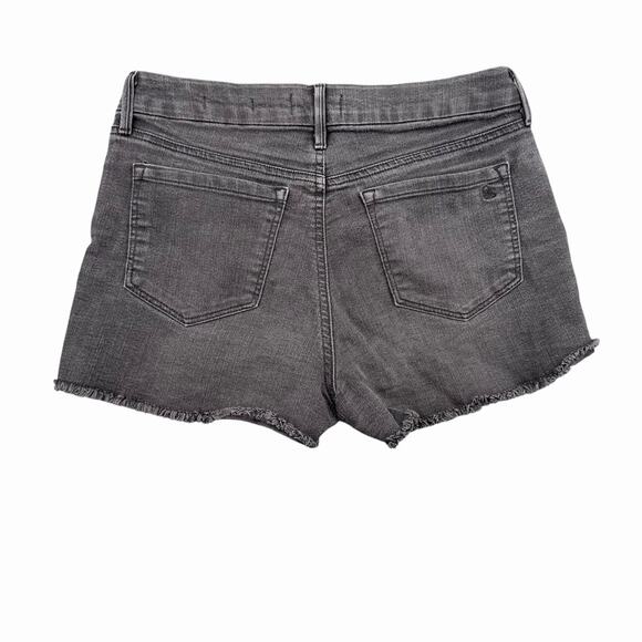 Jessica Simpson Y2K Uptown High Rise Denim Shorts Sz 28 Black Gray Frayed Hem - Picture 4 of 11